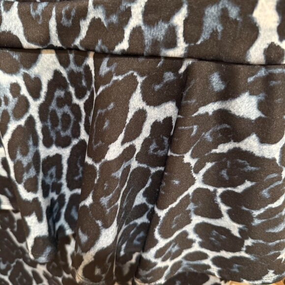 Light Blue & Black Leopard Print Forever 21+ Peplum Pencil Party Dress - Picture 5 of 6